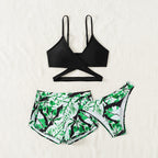 Three-Piece Swimwear Set, Printed Bikini for Girls, Children's Swimwear for Export