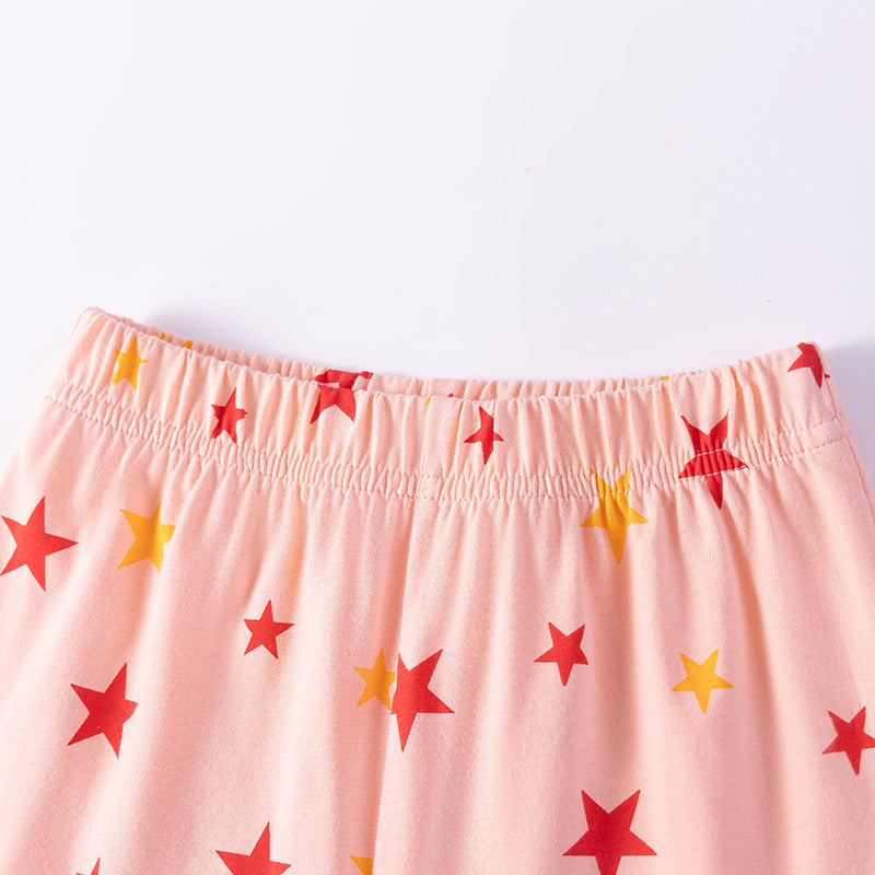 Summer New Cartoon Girls' Outfit SetChildren's Clothing Set, Cute Baby Kids Wear