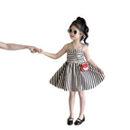 Girls' Summer Striped Sleeveless Dress Elegant Princess Dress for Toddler and Kids