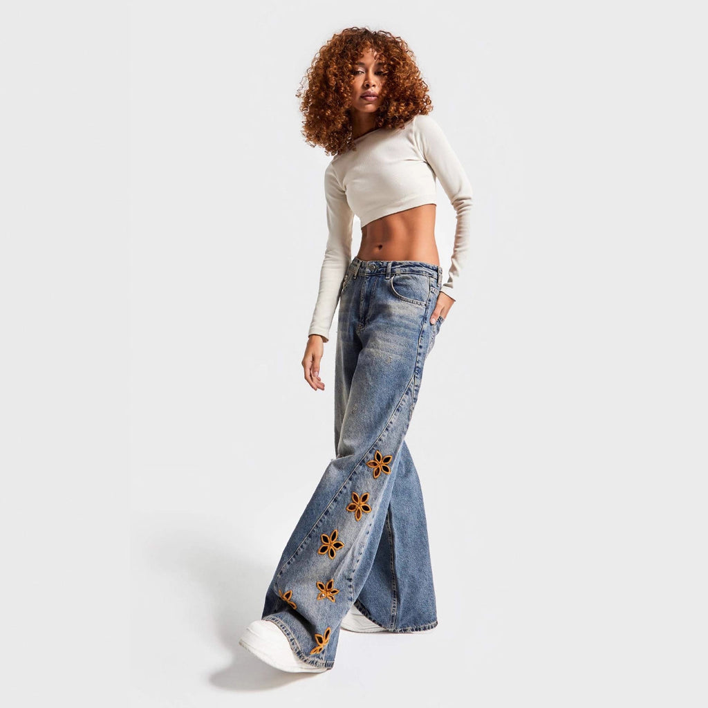 High waisted loose jeans for women