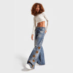 High waisted loose jeans for women