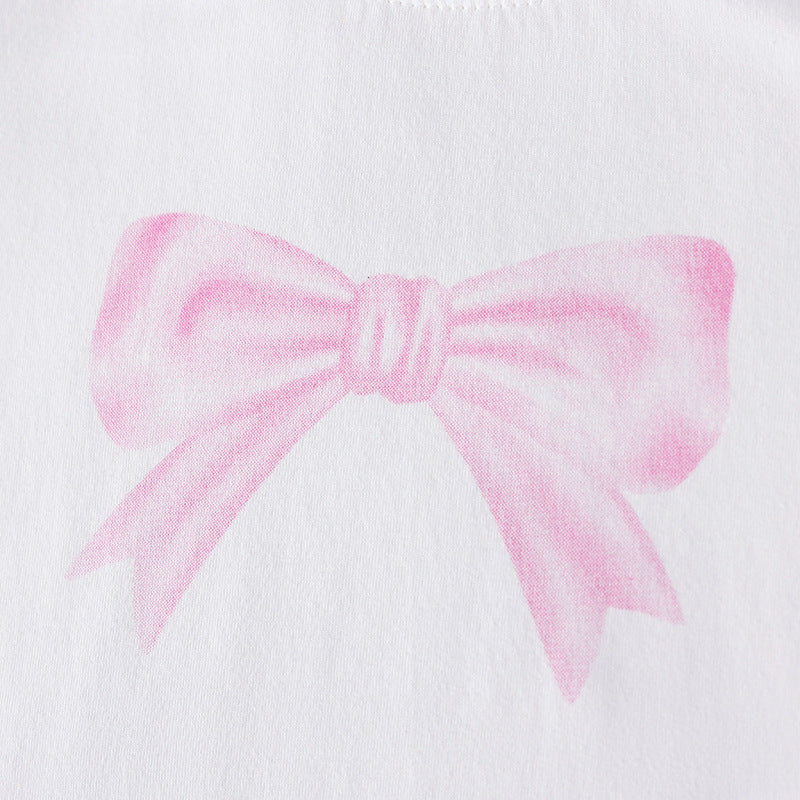 Summer Outfits Cute Bow Children's Clothing Set for Girls