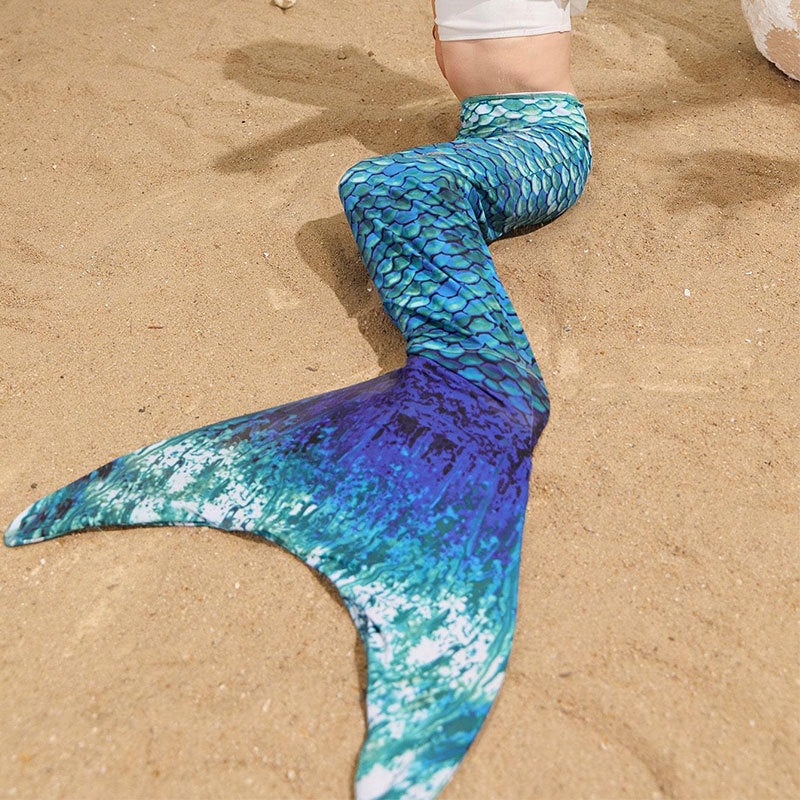 Mermaid Swimwear Set with Fish Tail for Kids, Bikini Style One-Piece Swim Suit for Girls