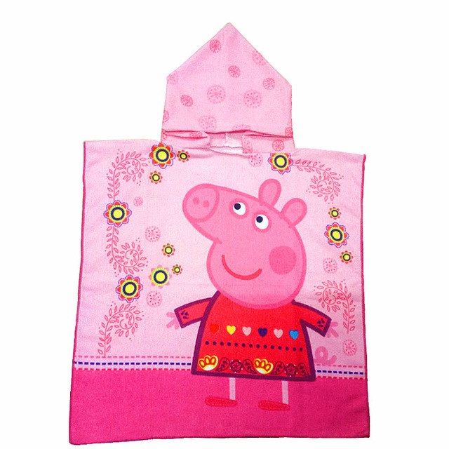 Children Cute Cartoon Hooded Cloak Beach Towel Animal Printed Microfiber Baby Boys Girls Kids Swimming Bath Towel  60X120cm