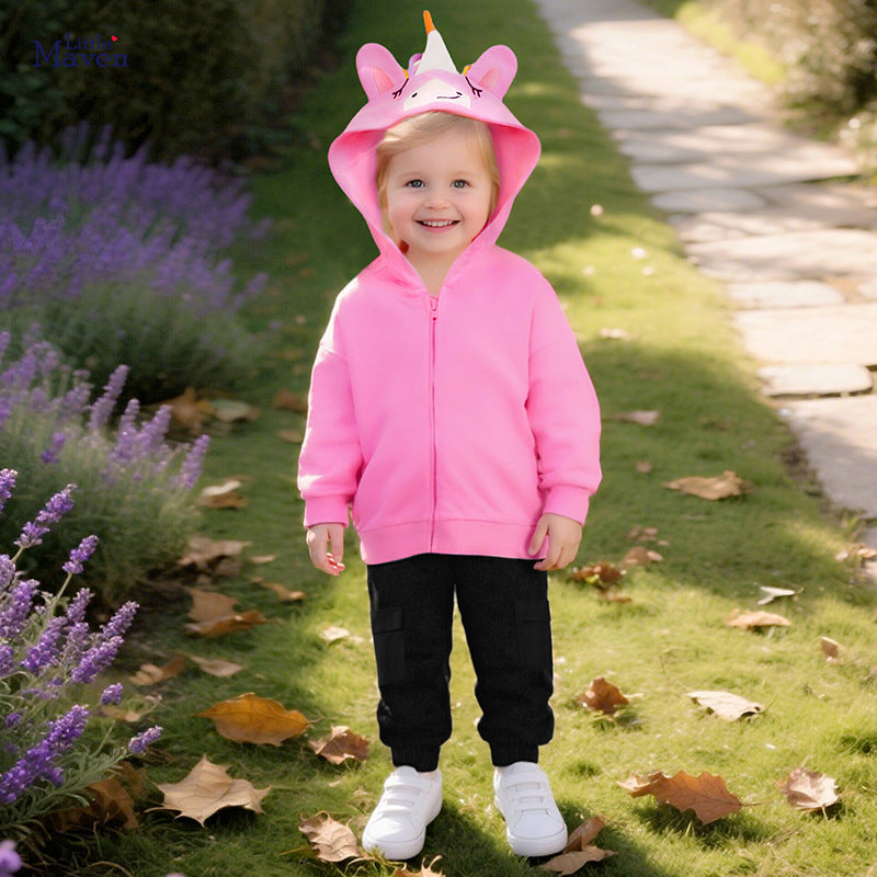 Girl's hoodie, cute children's coat, autumn cotton top