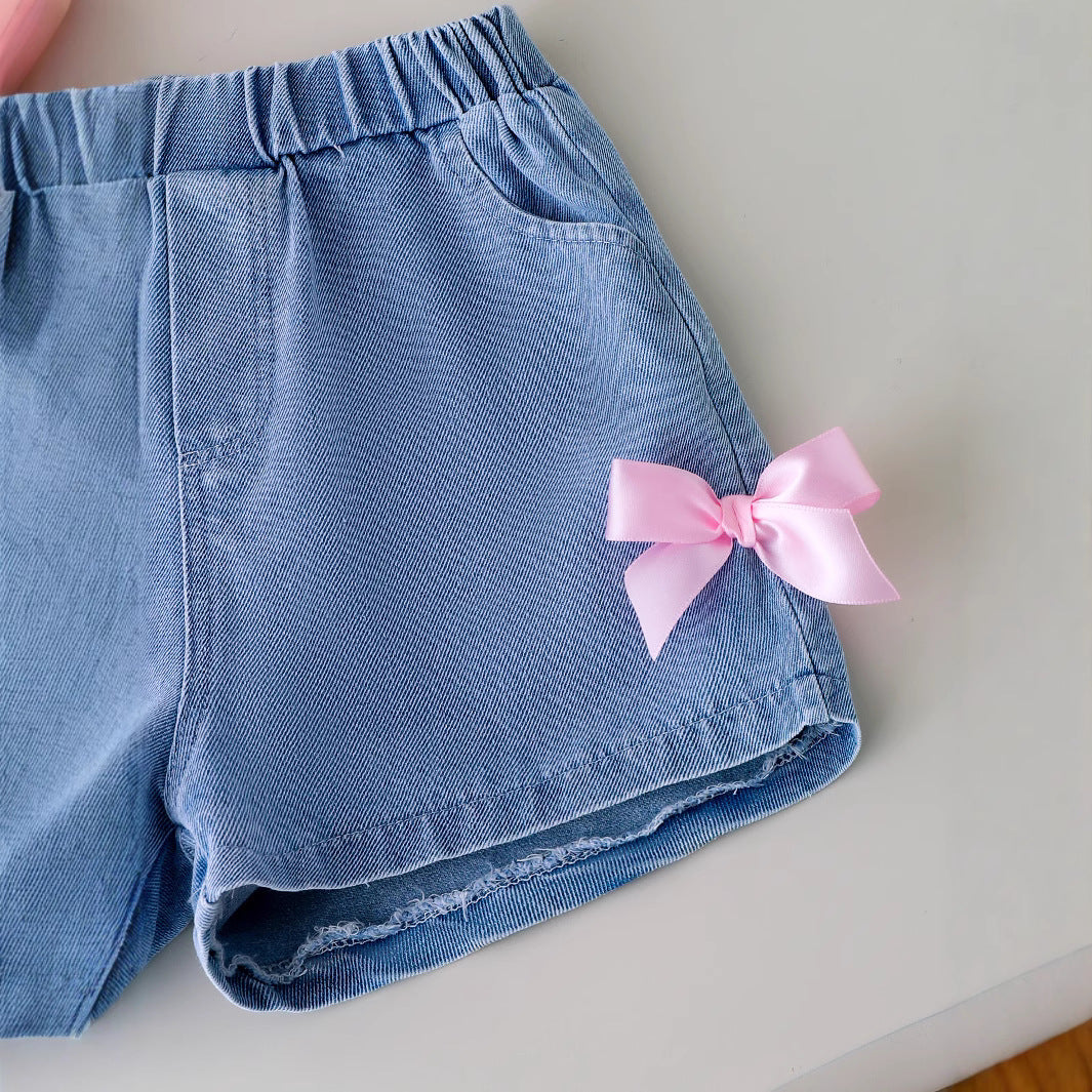 Round neck short sleeved T-shirt shorts two-piece set