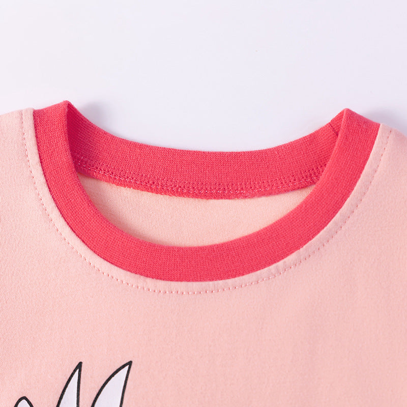 Summer New Cartoon Girls' Outfit SetChildren's Clothing Set, Cute Baby Kids Wear