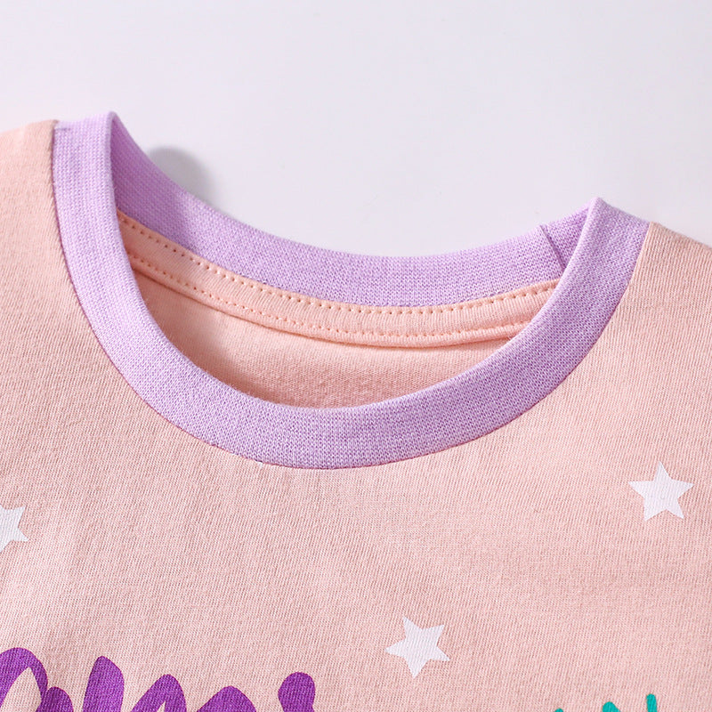 New Style Cute Girls' Outfit Summer Children's Clothing Short Sleeve Pure Cotton Kids Set