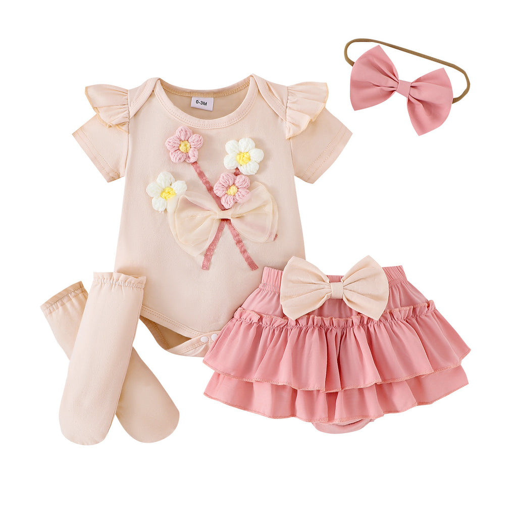 Short sleeved top and skirt set