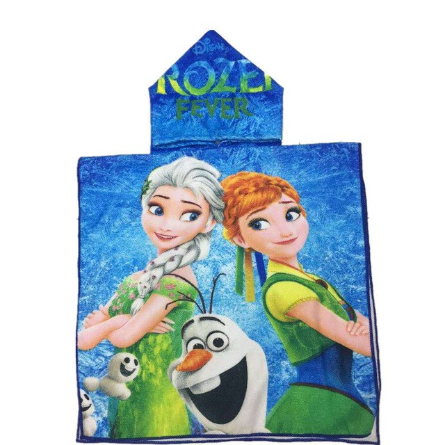 Children Cute Cartoon Hooded Cloak Beach Towel Animal Printed Microfiber Baby Boys Girls Kids Swimming Bath Towel  60X120cm