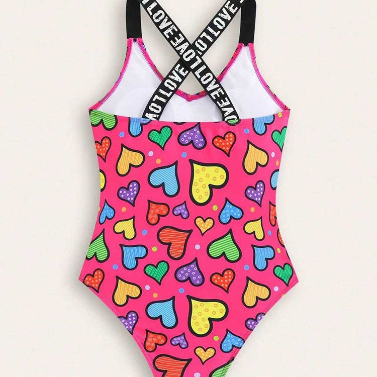 Cute Children's Swimsuit for Kids, Girls Bikini Beach One-Piece Swimwear