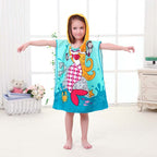 Children Cute Cartoon Hooded Cloak Beach Towel Animal Printed Microfiber Baby Boys Girls Kids Swimming Bath Towel  60X120cm
