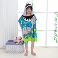 Children Cute Cartoon Hooded Cloak Beach Towel Animal Printed Microfiber Baby Boys Girls Kids Swimming Bath Towel  60X120cm