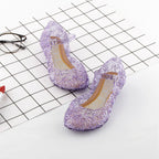 New Kids Girls Crystal Jelly Sandals Princess Blue Cosplay Party Dance Shoes