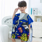 Children Cute Cartoon Hooded Cloak Beach Towel Animal Printed Microfiber Baby Boys Girls Kids Swimming Bath Towel  60X120cm