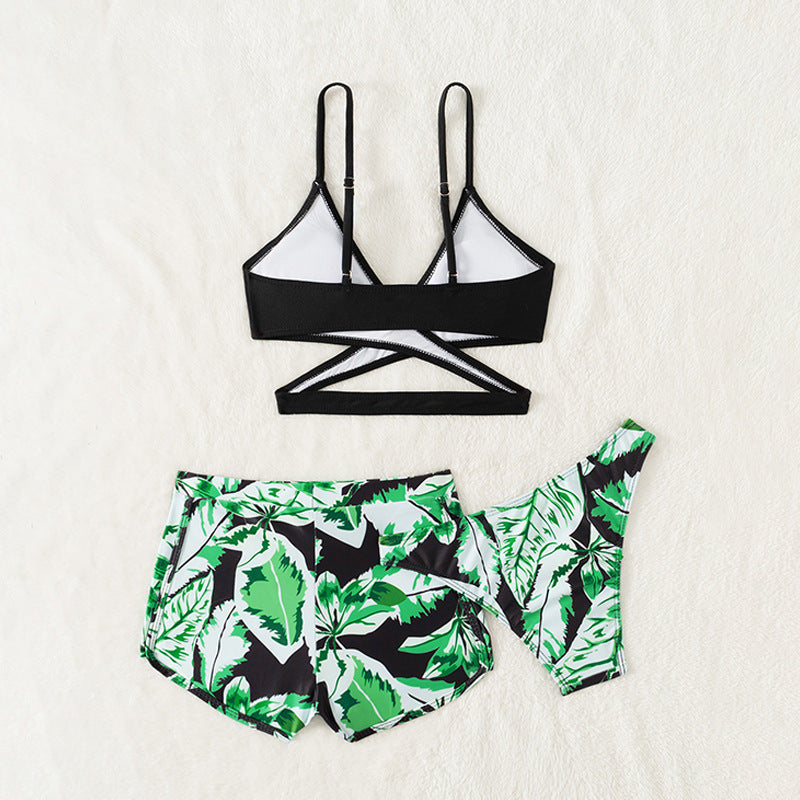 Three-Piece Swimwear Set, Printed Bikini for Girls, Children's Swimwear for Export