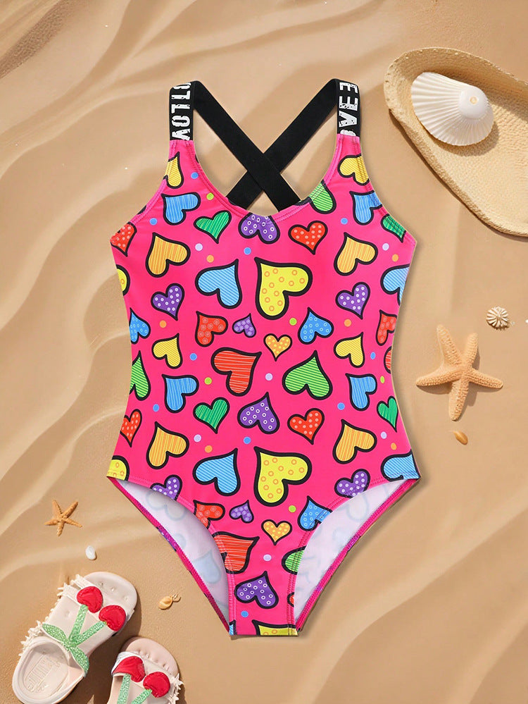 Cute Children's Swimsuit for Kids, Girls Bikini Beach One-Piece Swimwear