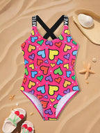 Cute Children's Swimsuit for Kids, Girls Bikini Beach One-Piece Swimwear