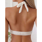 Strapless Solid Color Push-Up Bikini Top Swimwear