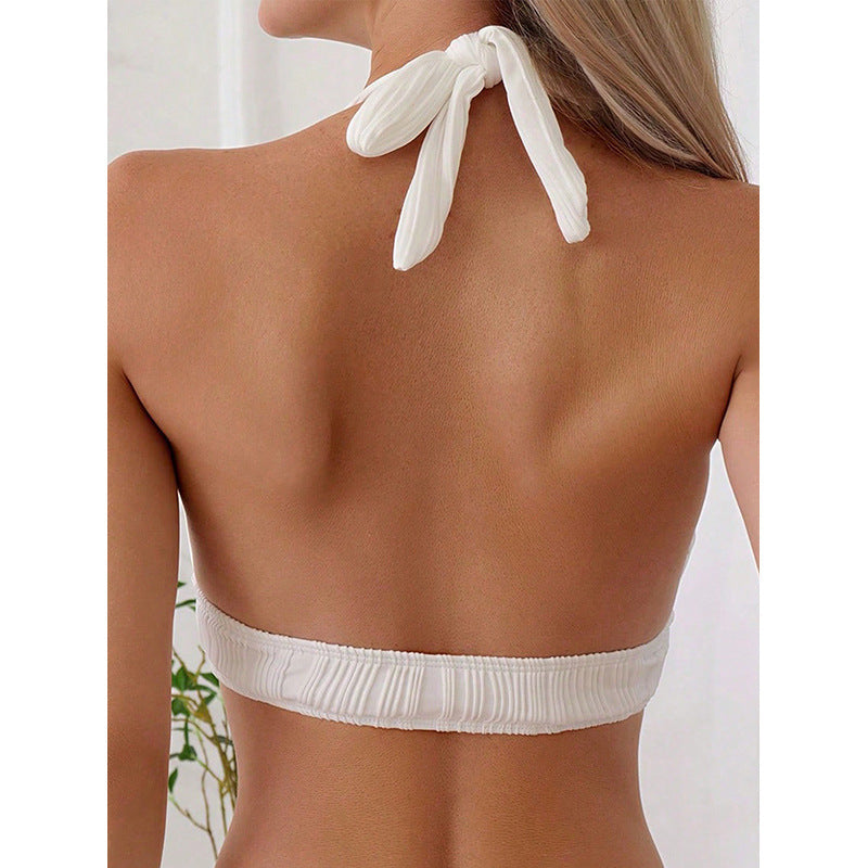 Strapless Solid Color Push-Up Bikini Top Swimwear