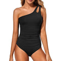 Single-Shoulder Bodysuit Swimwear for Women, Sexy Solid Color Backless Multiple Designs
