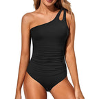 Single-Shoulder Bodysuit Swimwear for Women, Sexy Solid Color Backless Multiple Designs