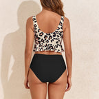 Split bikini beach leopard lace swimsuit