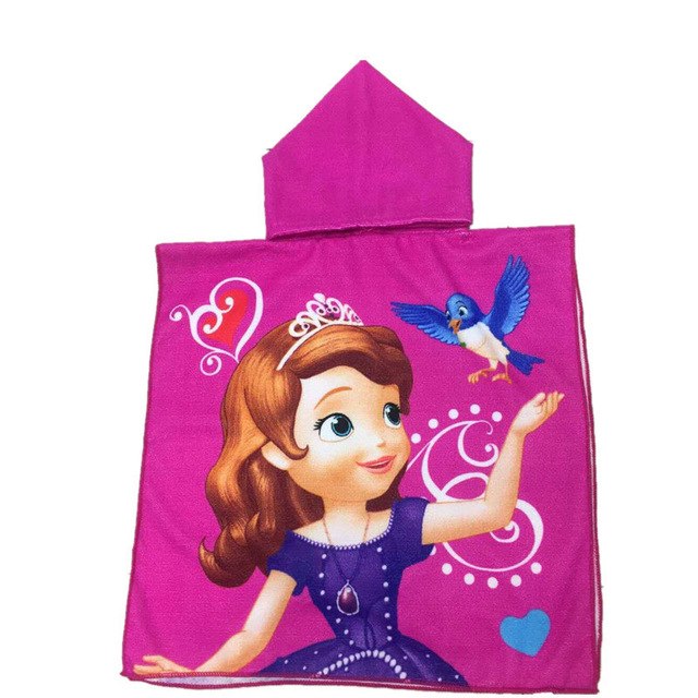Children Cute Cartoon Hooded Cloak Beach Towel Animal Printed Microfiber Baby Boys Girls Kids Swimming Bath Towel  60X120cm
