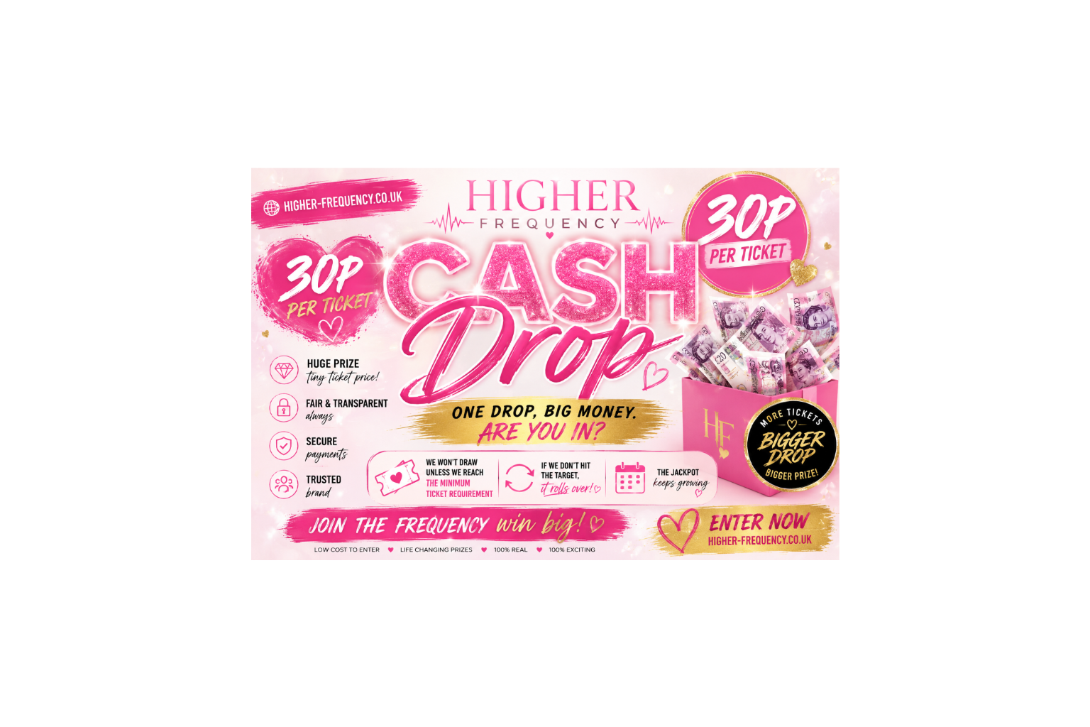 Higher Frequency Cash Drop - Entry Ticket