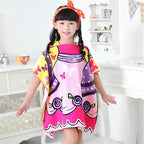 Children Cute Cartoon Hooded Cloak Beach Towel Animal Printed Microfiber Baby Boys Girls Kids Swimming Bath Towel  60X120cm