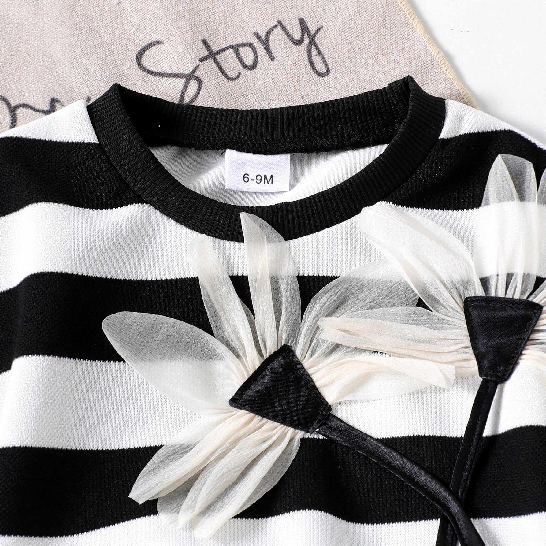Striped long sleeved flared pants two-piece set