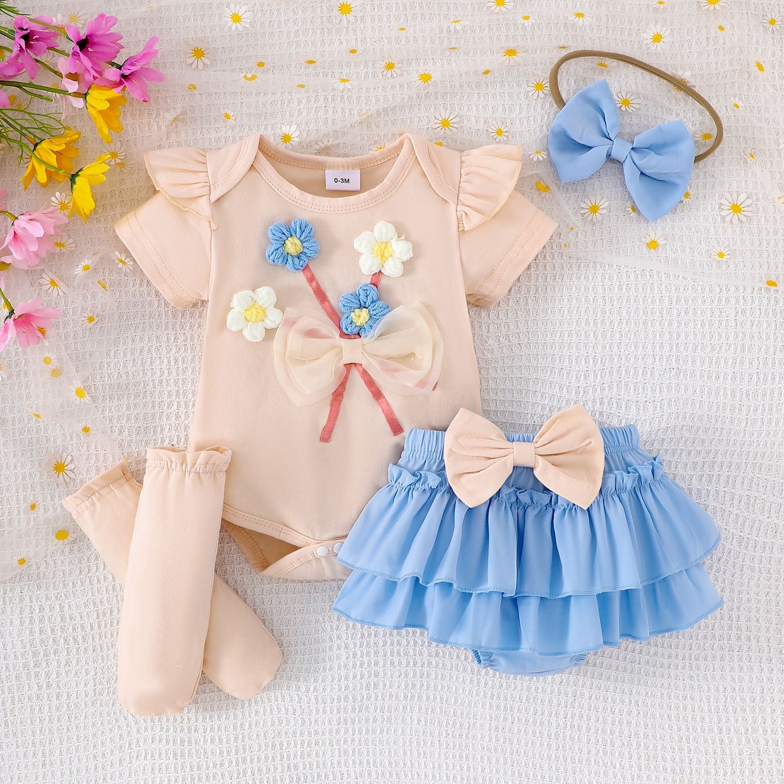 Short sleeved top and skirt set