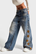 High waisted loose jeans for women
