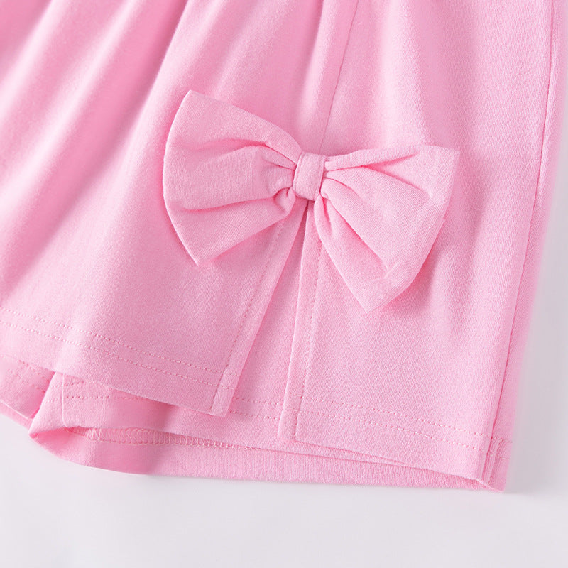Summer Outfits Cute Bow Children's Clothing Set for Girls