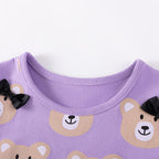 Cute Cartoon Kids Summer Short Sleeve Outfits for Girls, Children's Clothing Set