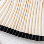 Bow coat pleated skirt set
