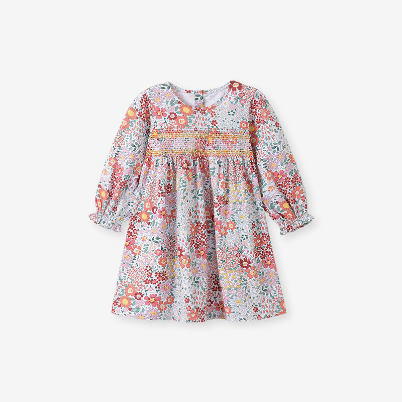 Girls' Autumn Dress, Cute Children's Long Sleeve Cotton Dress