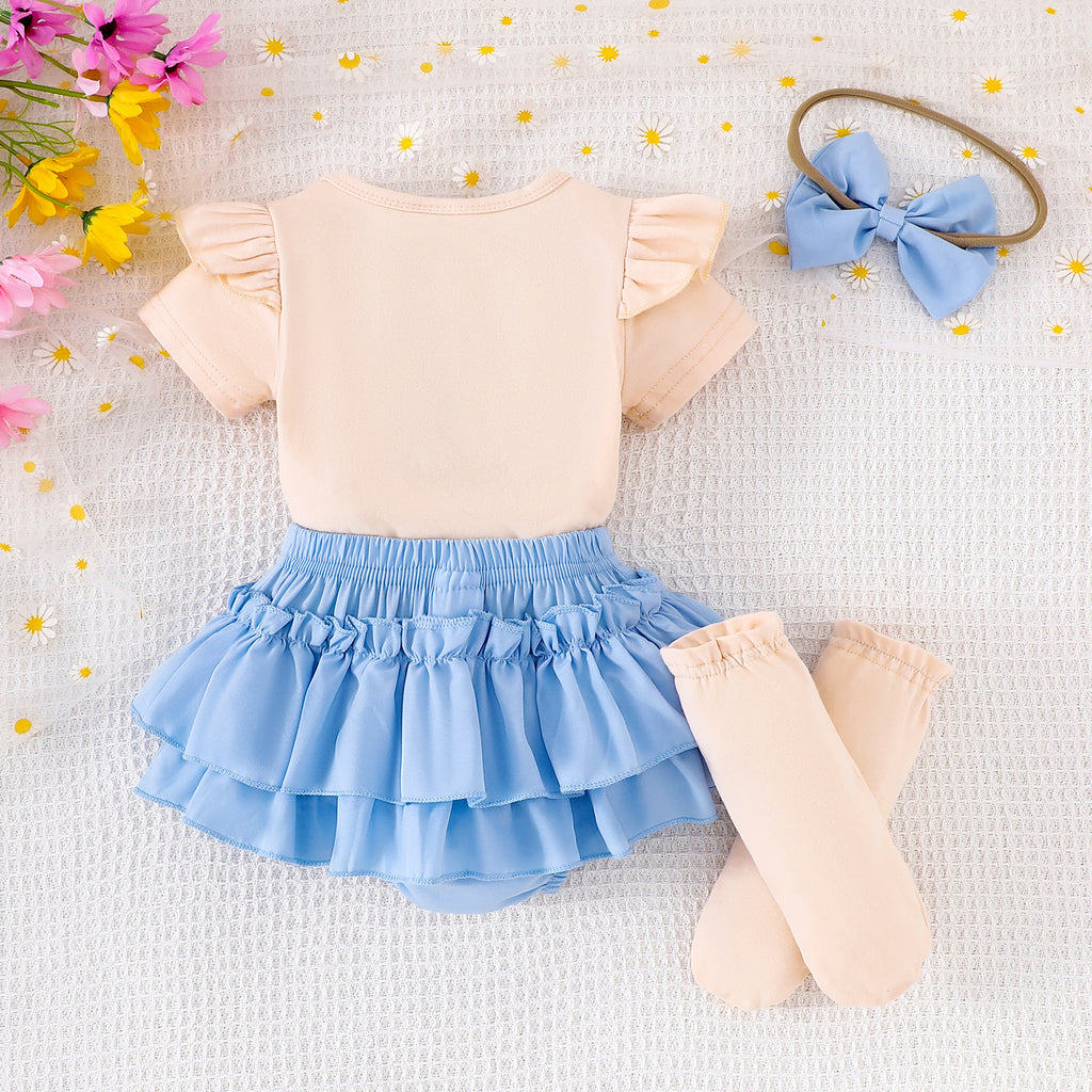 Short sleeved top and skirt set