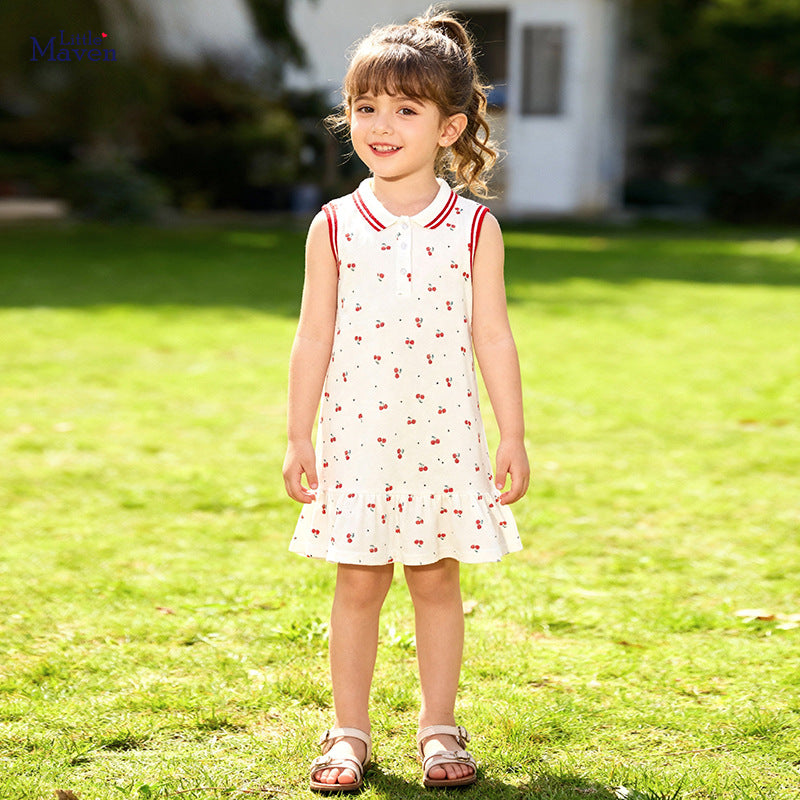 Summer Sleeveless Girls' Dress Cute Sweet Children's DressCasual Kids Dress
