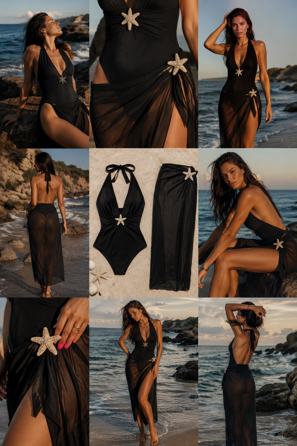 Solid color mesh one-piece swimsuit for women
