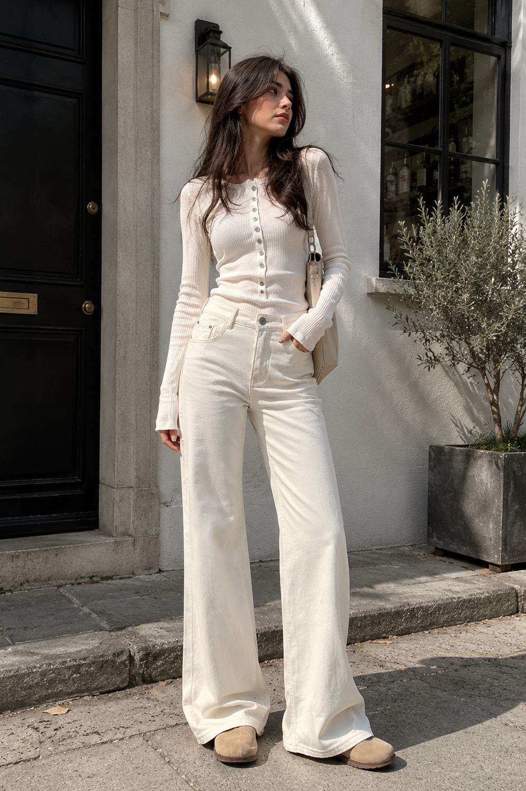 White Flared Jeans for Women